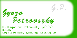 gyozo petrovszky business card